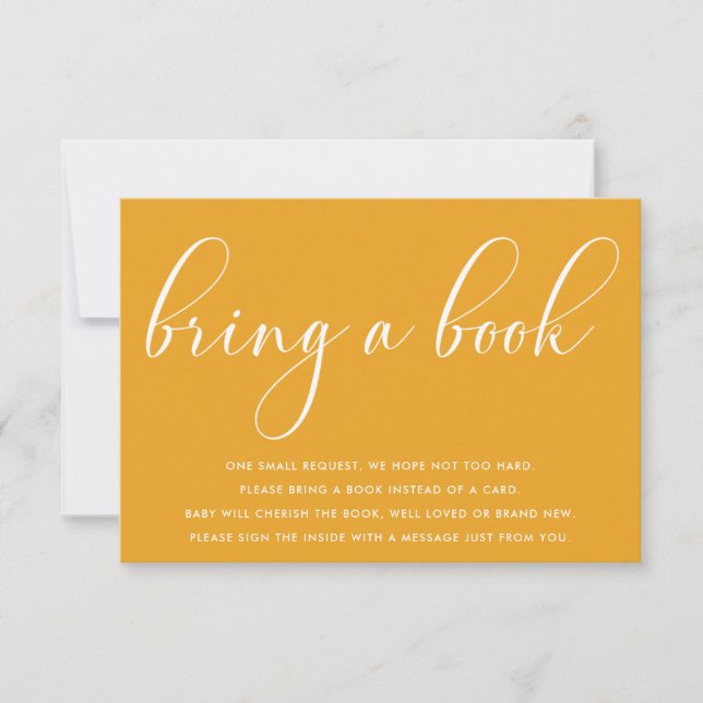 Baby Shower Minimalist Bring a Book Insert Card (Front)