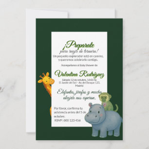 Baby Shower Minimalist Editable Safari Style Invitation