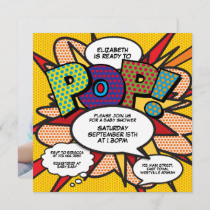 Baby Shower Modern Fun Ready to Pop Photo Invitation
