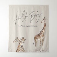 Baby shower modern giraffe elegant typography tape