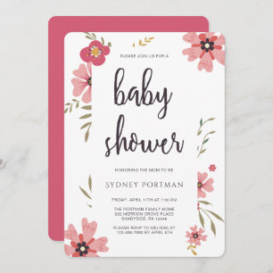 Baby Shower Modern Pretty Floral Invitation