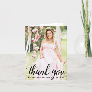 Baby Shower Modern Thank You Photo Note Card