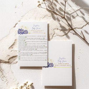 Baby shower Mom to Mom quiz purple theme Thank You Card