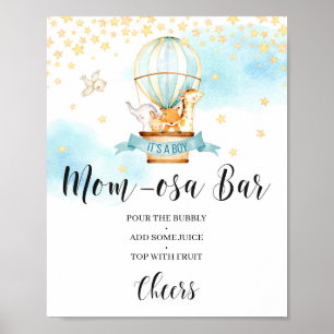 Baby Shower momosa bar sign hot air balloon