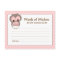 Baby Shower Mum Advice Card Pink Sleepy Owl