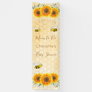 Baby Shower mum to bee sunflowers yellow honeycomb Banner