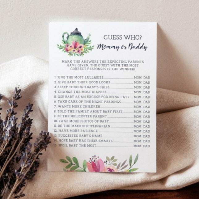 Baby Shower Mummy or Daddy Game Card (Creator Uploaded)