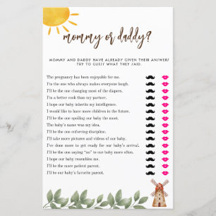 Baby Shower mummy or daddy game farm theme