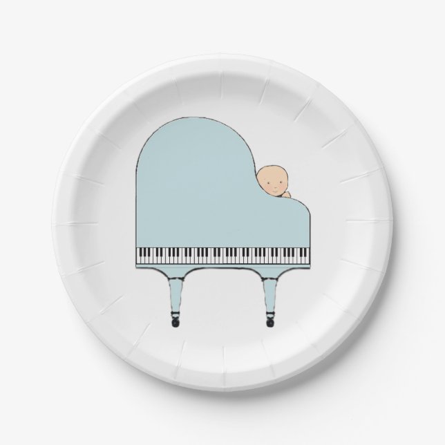 Baby Shower Music Theme Paper Plate (Front)