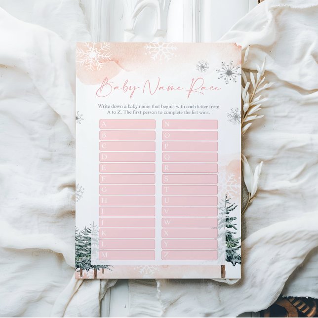 Baby Shower Name Race Game card (Creator Uploaded)