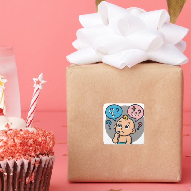 Baby shower name survey card square sticker (Party)