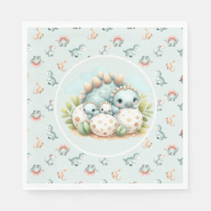 Baby Shower Napkin Dinosaur Dino Mite Table
