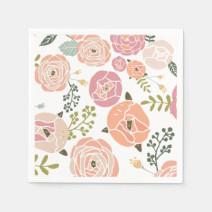 Baby Shower Napkins - Vintage Rose