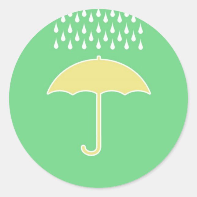 Baby Shower Neutral Green Umbrella Stickers (Front)