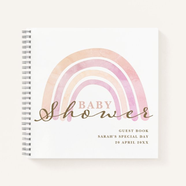 Baby Shower Neutral Rainbow Guest Book (Front)