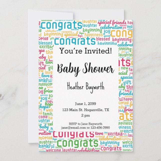 Baby Shower New Baby Congrats Invitation (Front)