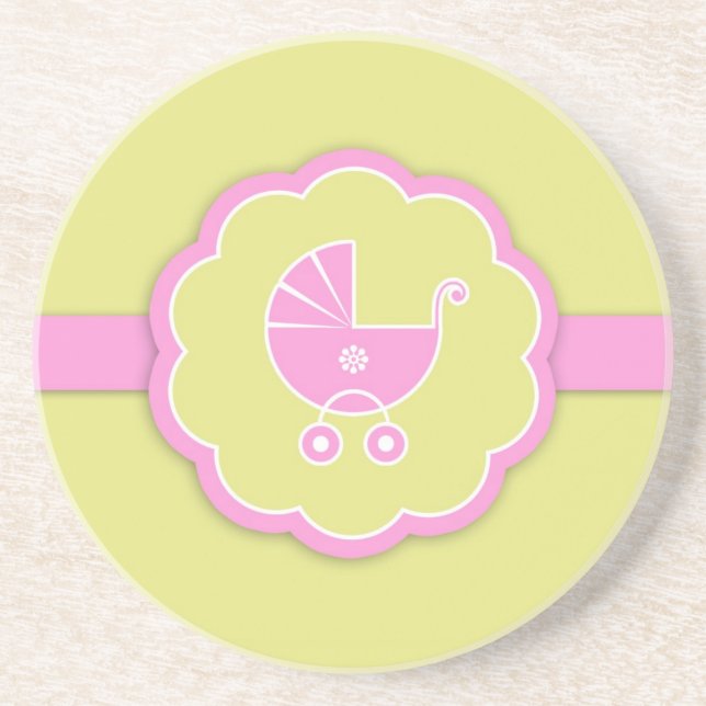Baby Shower New Baby Girl Coaster (Front)