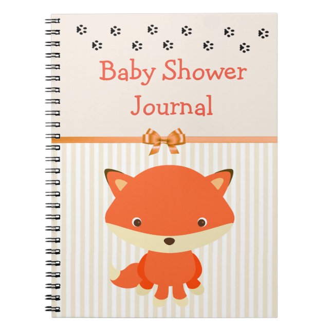 Baby Shower Notebook Journal, Forest Animal Theme (Front)