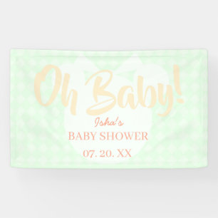 Baby Shower Oh Baby Light Green Wall Decor Banner