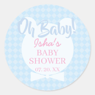 Baby Shower Oh baby Round Sticker