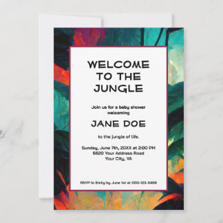 Baby Shower or Newborn Baby Party - Jungle Print Invitation