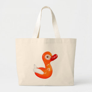 Baby Shower Orange duckling Large Tote Bag