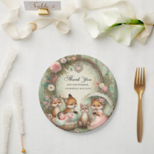 Baby Shower Paper Plates Precious animals