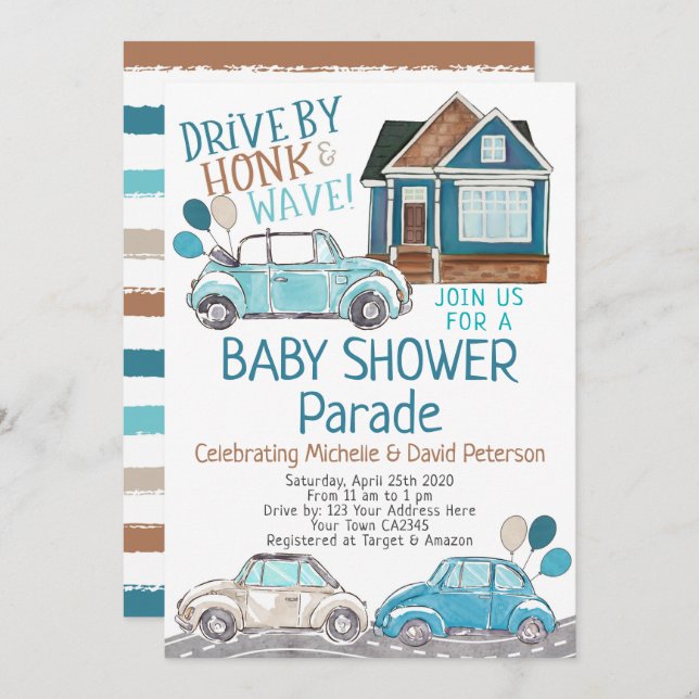 Baby Shower Parade Invitation (Front/Back)