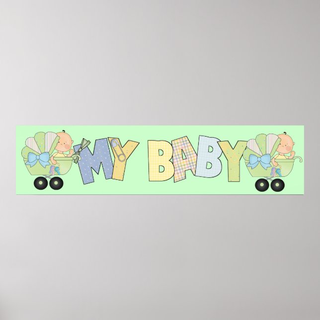 Baby Shower Party Banner Poster (Front)