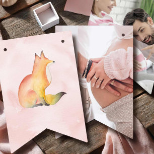 Baby Shower Party Decor Watercolor Woodland Fox Bunting