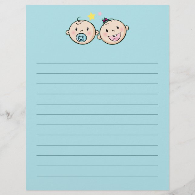 BABY SHOWER | Party Games  Custom Letterhead (Front)