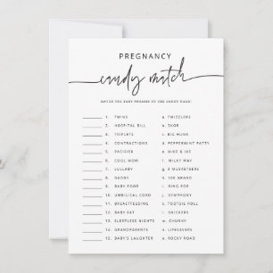 Baby Shower Party Phrase Match Game Activity Card