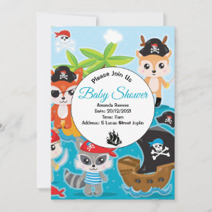  Baby Shower Party Pirate Invitation