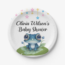 Baby Shower Party Plates, Frog Theme Plates
