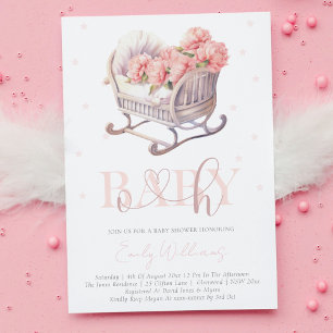 Baby Shower pastel Baby Basket Invitation