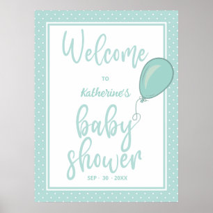 Baby Shower Pastel Green Gender Neutral Welcome Poster