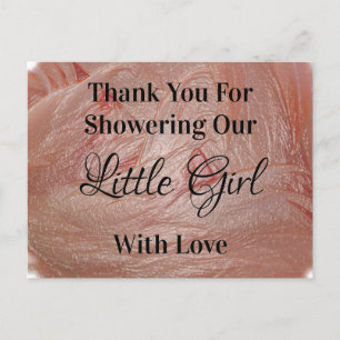 Baby Shower Pastel Pink Girl Elegant Thank You Postcard