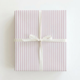 Baby shower pastel pink /Off-white striped Wrapping Paper