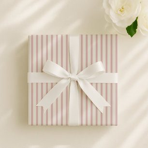 Baby shower pastel pink /Off-white striped Wrapping Paper