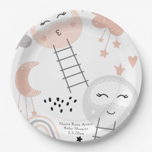 Baby Shower Pathway to the Moon Personalised Paper Plate