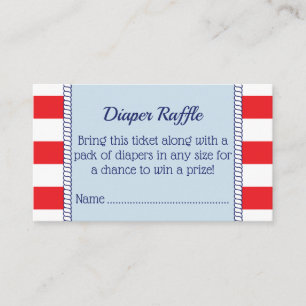 Baby Shower Patriotic Anchor Diaper Raffle Ticket Enclosure Card