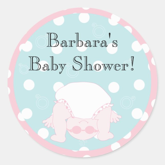 Baby Shower "Peek-a-Boo" Stickers 1 1/2" or 3" (Front)