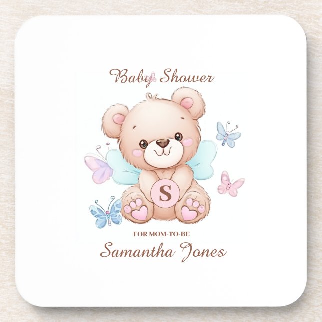 Baby Shower Personalised Hard Plastic Coaster (Front)