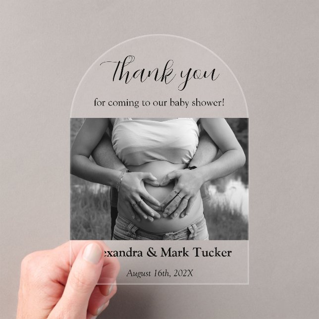Baby shower Photo Acrylic Invitations (Insitu (Handheld))