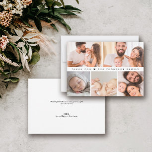 Baby Shower Photo Collage Simple Thank You Card