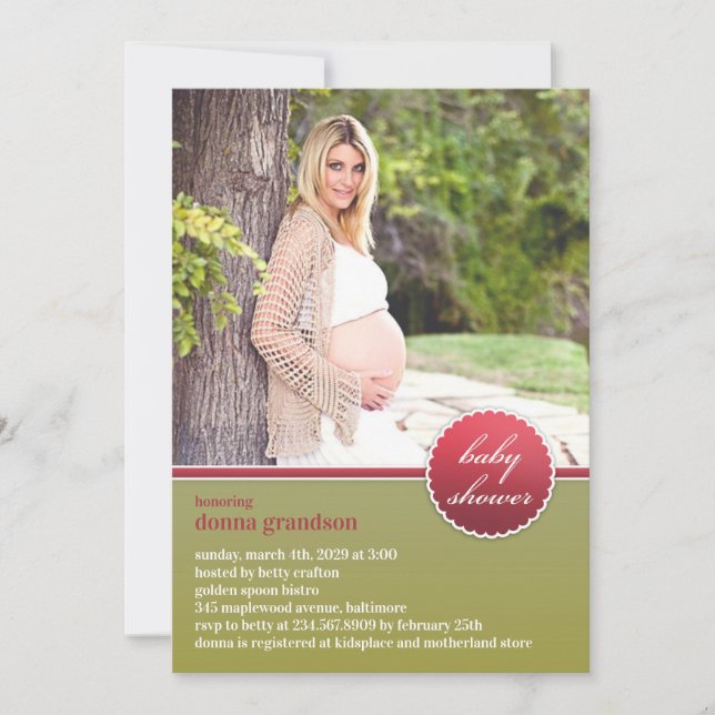 Baby Shower Photo Flat Invitation (Front)