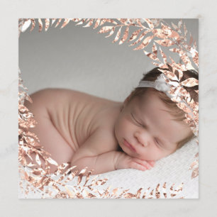 Baby Shower Photo Floral  Rose Gold Royal  Baby Invitation