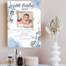 baby shower photo watercolor neutral