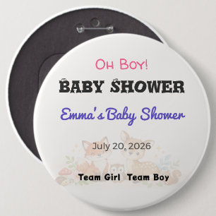 Baby Shower Pin Team Girl Team Boy Favour