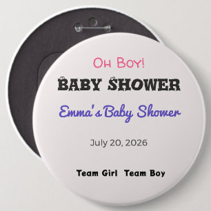 Baby Shower Pin Team Girl Team Boy Favour